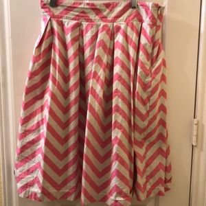 DownEast Striped  Midi Skirt